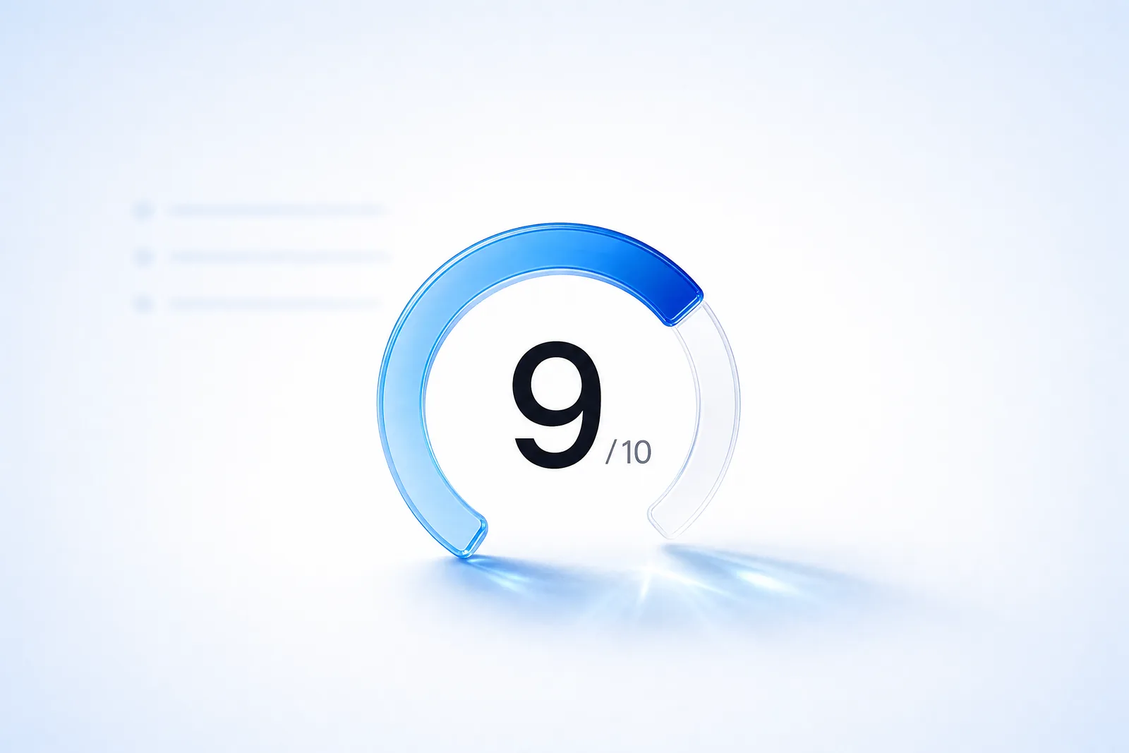 An event quality score dial reading 9 out of 10.